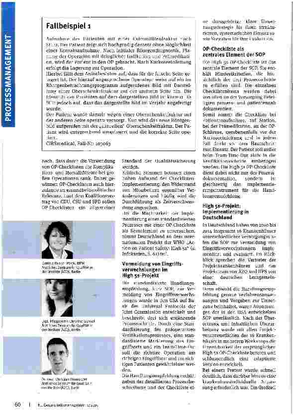 Vorschauseite 2: Implementierung von OP-Checklisten