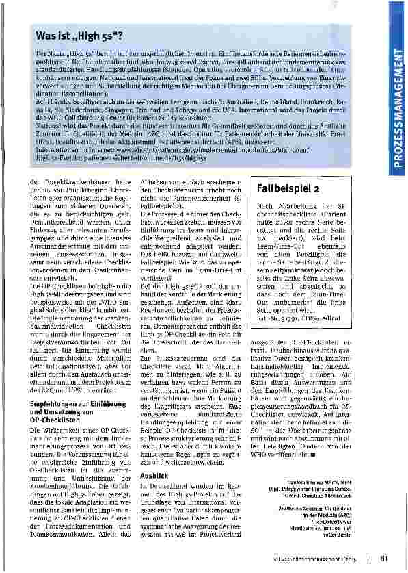 Vorschauseite 3: Implementierung von OP-Checklisten