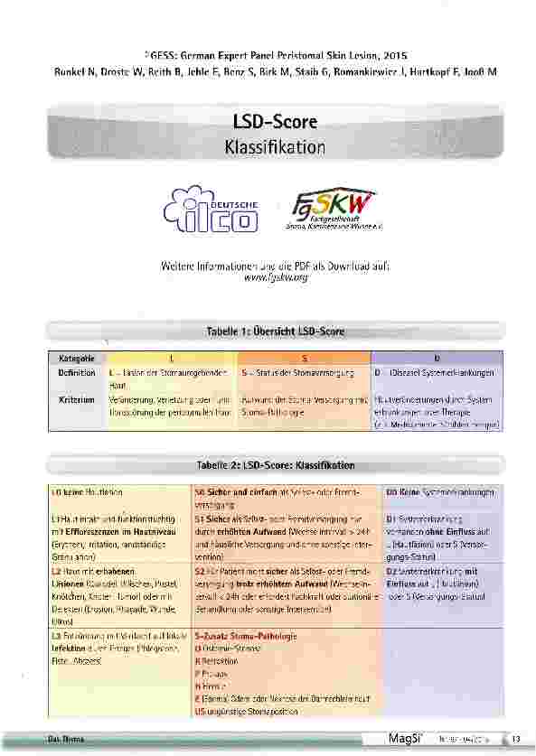 Vorschauseite 3: Die Bewertung peristomaler Hautläsionen bei Stomaträgern mit dem LSD-Score