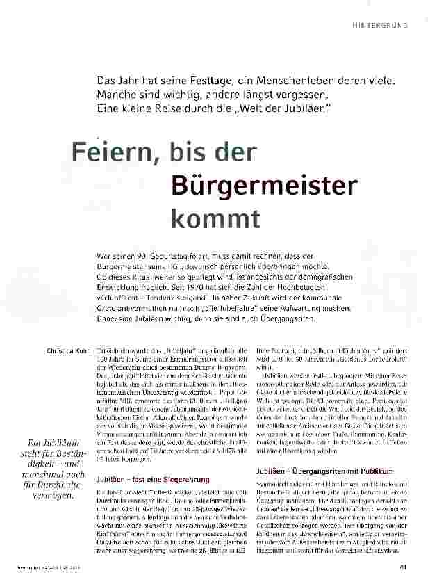 Vorschauseite 1: Feiern, bis der Bürgermeister kommt