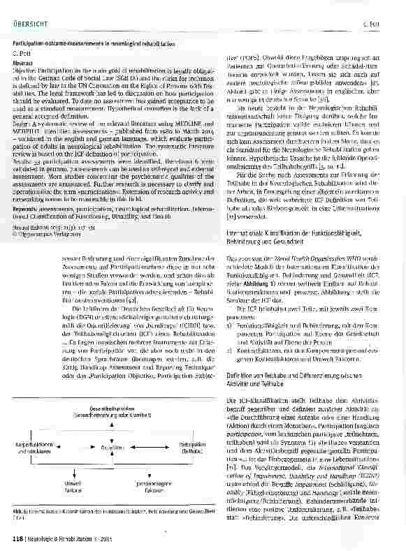 Vorschauseite 2: Assessments zur Erfassung der Teilhabe in der Neurologischen Rehabilitation