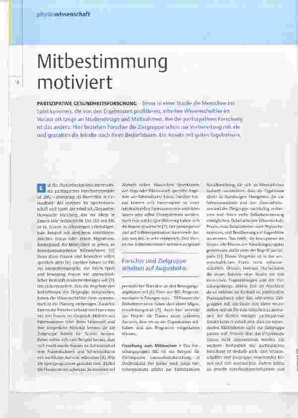 Vorschauseite 1: Mitbestimmung motiviert