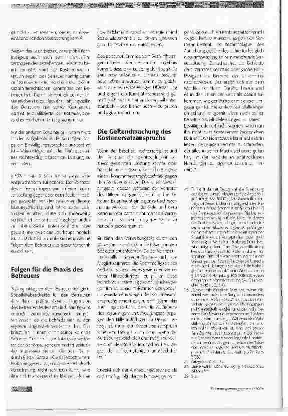 Vorschauseite 4: Der neue Kostenersatzanspruch gegen den Vertreter des Sozialhilfeempfängers