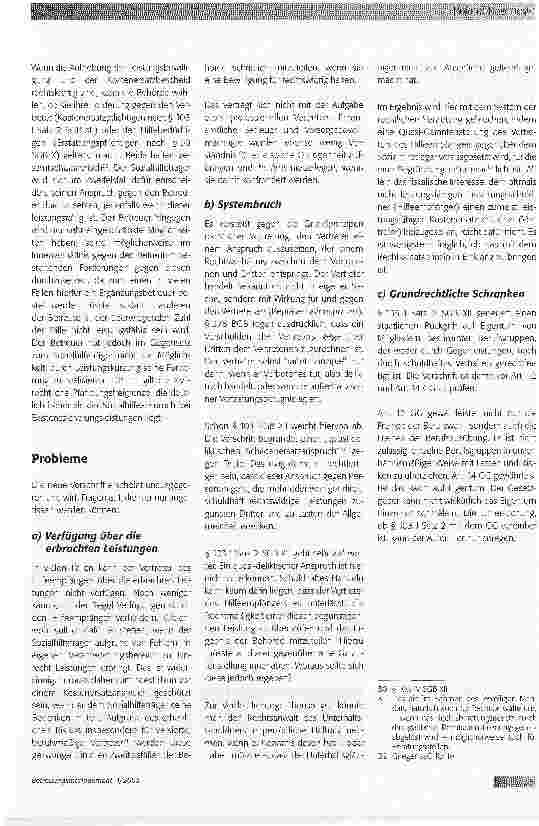 Vorschauseite 5: Der neue Kostenersatzanspruch gegen den Vertreter des Sozialhilfeempfängers