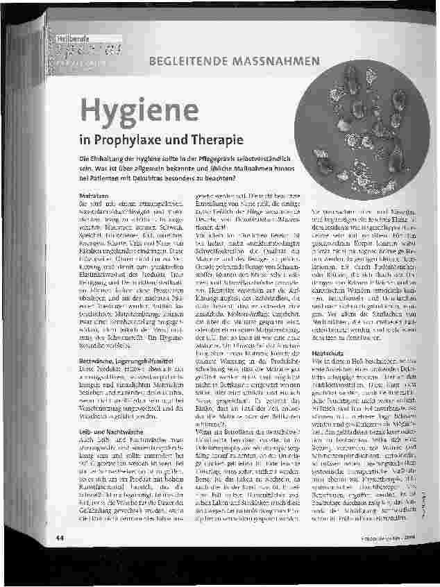 Vorschauseite 1: Hygiene in Prophylaxe und TherapieBEGLEITENDE MASSNAHMEN
