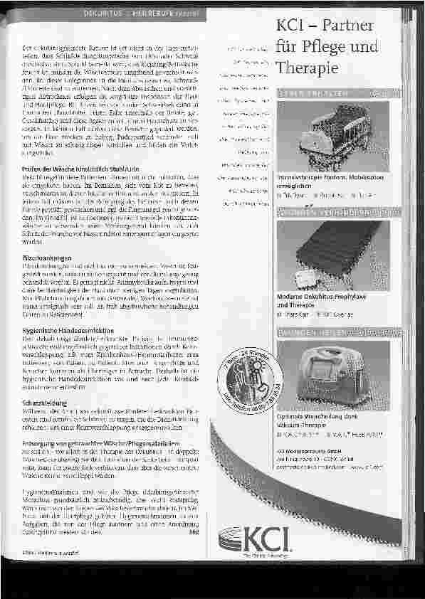Vorschauseite 2: Hygiene in Prophylaxe und TherapieBEGLEITENDE MASSNAHMEN