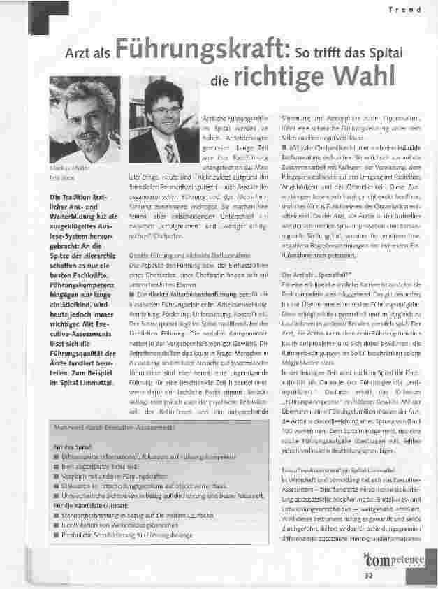 Vorschauseite 1: Arzt als Führungskraft: So trifft das Spital die richtige Wahl
