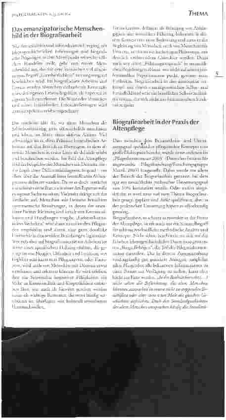 Vorschauseite 2: Biografisches Arbeiten und LernenLEBENSGESCHICHTLICHE PRÄGUNGEN ALS RESSOURCEN