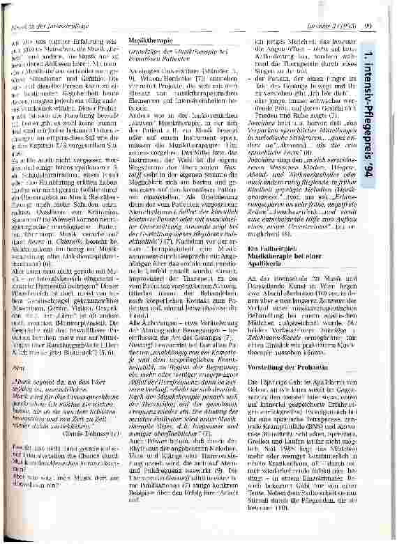 Vorschauseite 3: Musik in der Intensivpflege (?)