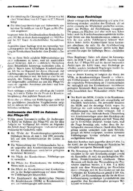 Vorschauseite 3: Auswirkungen der Pflege-Versicherung auf den Bettenbedarf des Krankenhauses