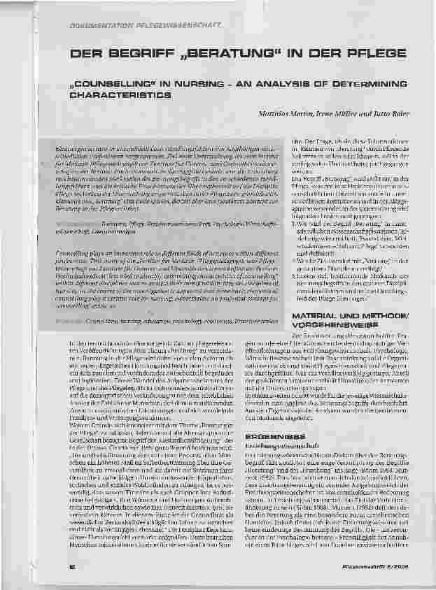 Vorschauseite 1: DER BEGRIFF BERATUNG IN DER PFLEGE