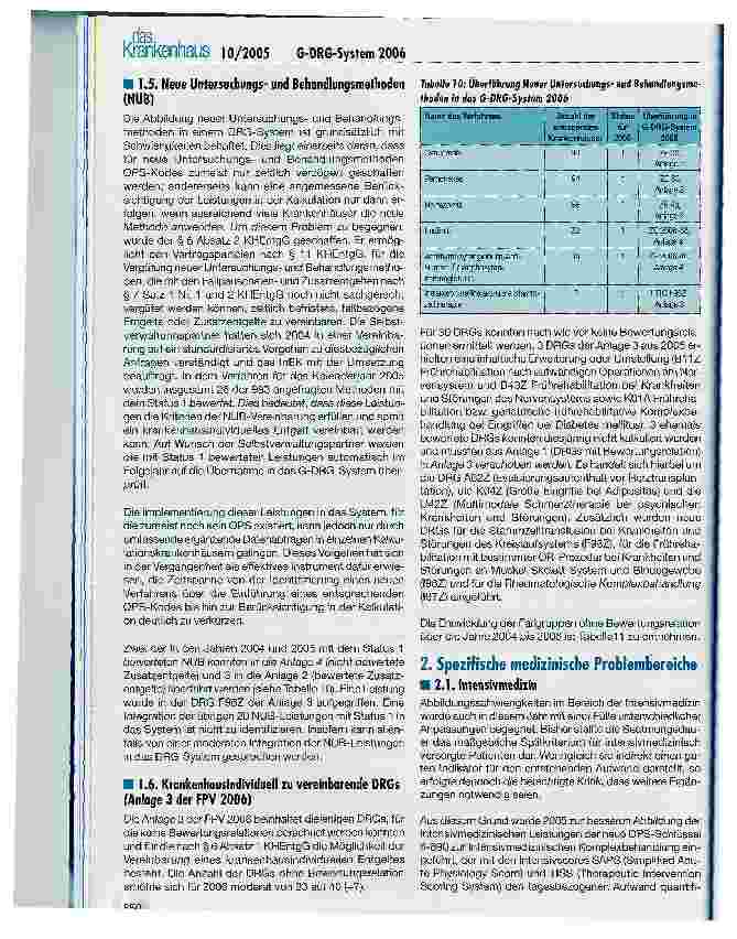 Vorschauseite 5: G-DRG-System 2006: Ein erster Überblick aus medizinischer Sicht