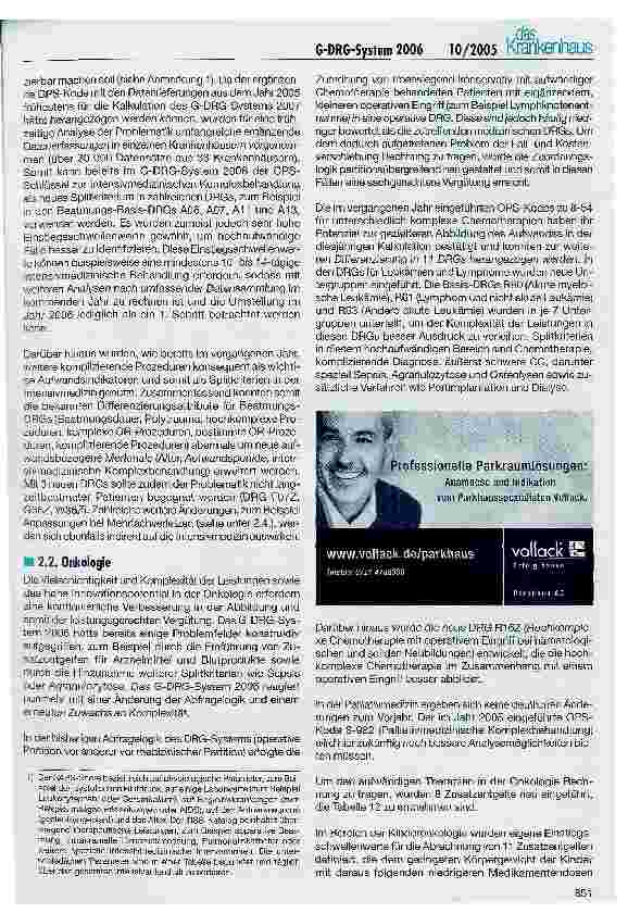 Vorschauseite 6: G-DRG-System 2006: Ein erster Überblick aus medizinischer Sicht