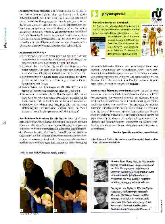 Vorschauseite 5: Obere Extremität: Tests der Neurodynamik Dem Plexus brachialis auf der Spur