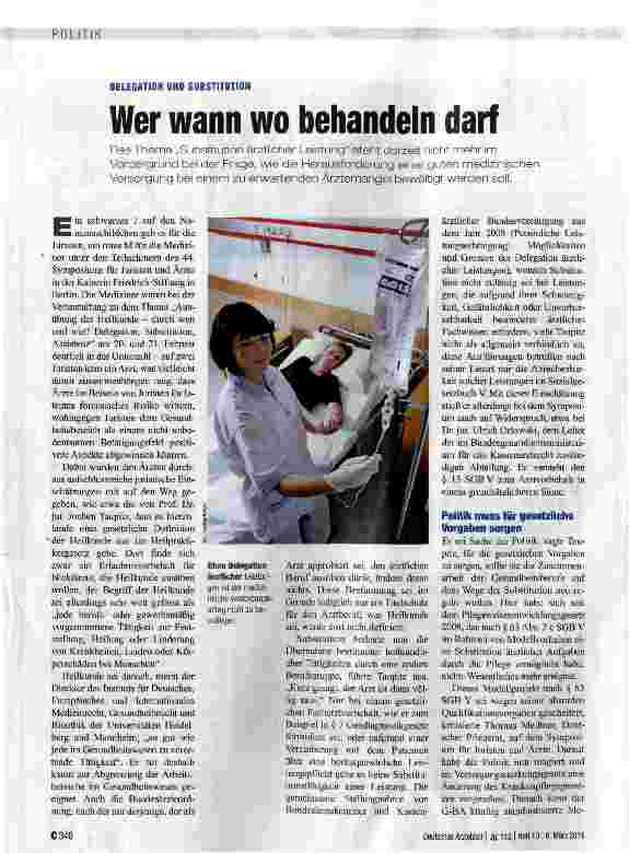Vorschauseite 1: Wer wann wo behandeln darf