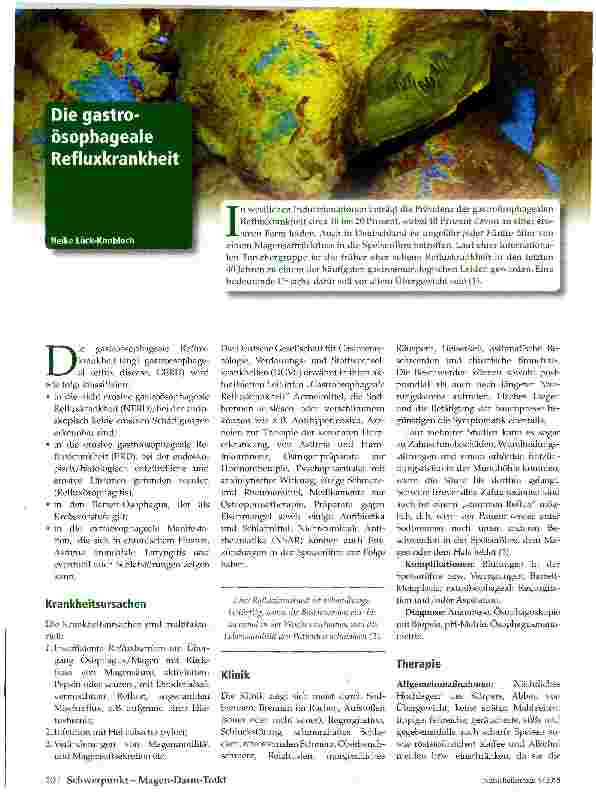 Vorschauseite 1: Die gastroösophageale Refluxkrankheit