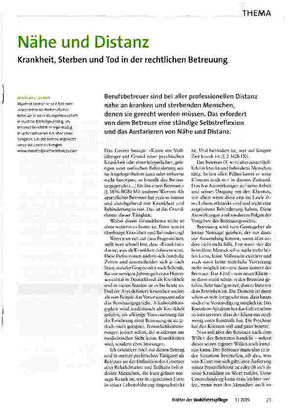 Vorschauseite 1: Nähe und Distanz