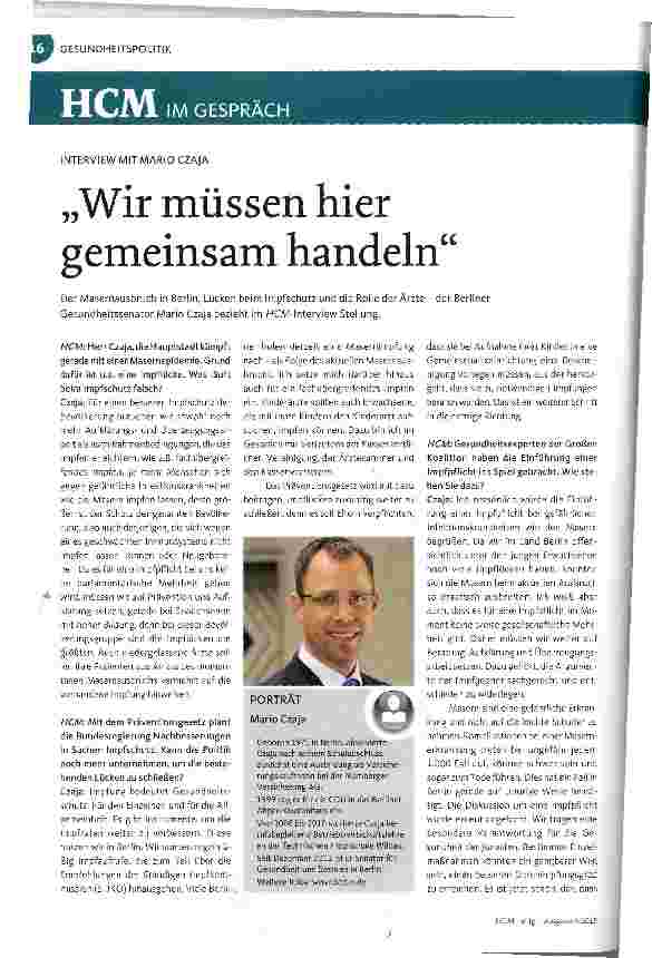 Vorschauseite 1: Wir müssen hier gemeinsam handeln