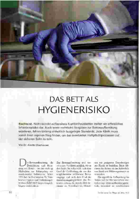 Vorschauseite 1: DAS BETT ALS HYGIENERISIKO