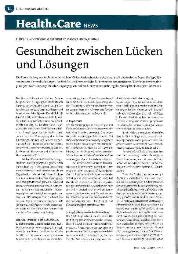 Vorschauseite 1: Gesundheit zwischen Lücken und Lösungen