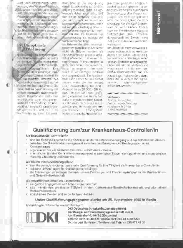 Vorschauseite 6: Der Weg zum richtigen Krankenhaus- EDV-System Aufbau und Umfang des Pflichtenheftes