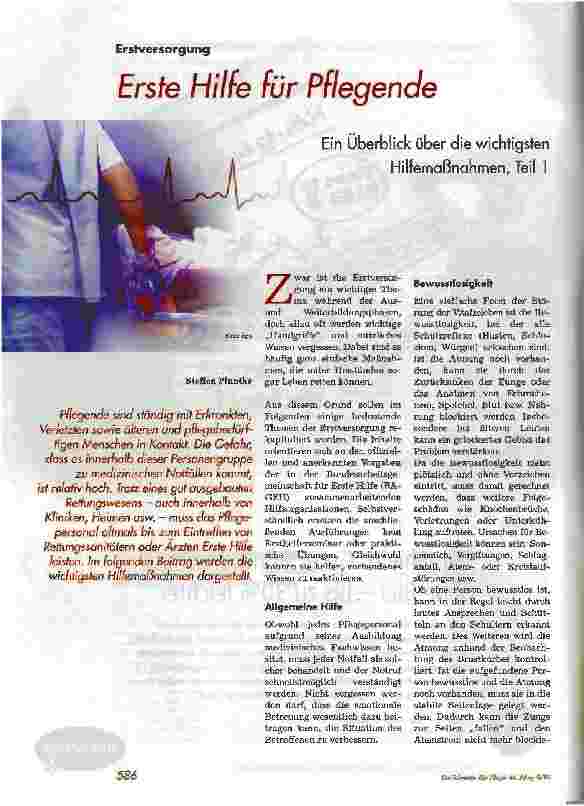 Vorschauseite 1: Erste Hilfe für Pflegende