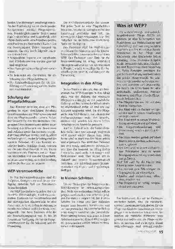 Vorschauseite 2: Wahrnehmungsund entwicklungsfördernde Pflege (WEP)Mit dem Kind im Dialog