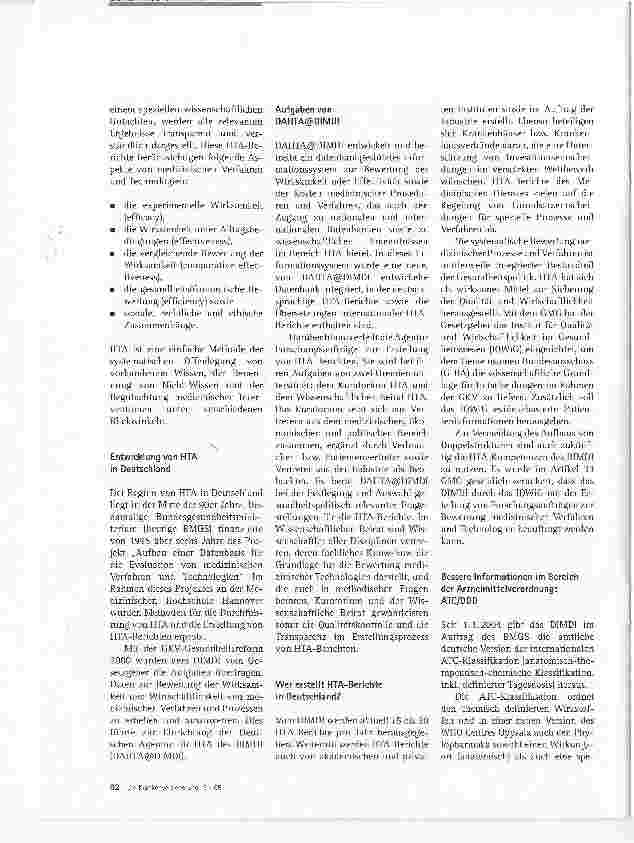 Vorschauseite 2: Das DIMDI - Erweiterung der gesetzlichen Aufgaben durch GMG