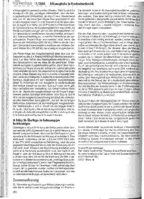 Vorschauseite 6: Erlösausgleiche im Krankenhausbereich: Eine Orientierungshilfe