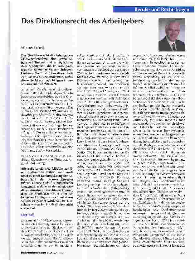 Vorschauseite 1: Das Direktionsrecht des Arbeitgebers