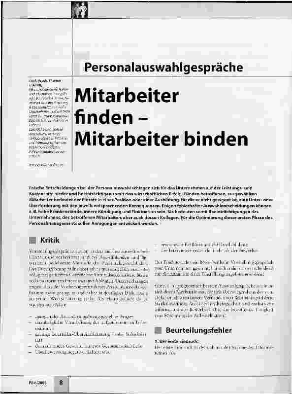 Vorschauseite 1: Mitarbeiter finden - Mitarbeiter binden