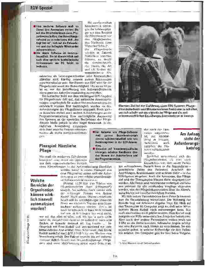 Vorschauseite 2: Im Dienste des Anwenders Anforderungen an die EDV für ambulante Dienste am praktischen Beispiel