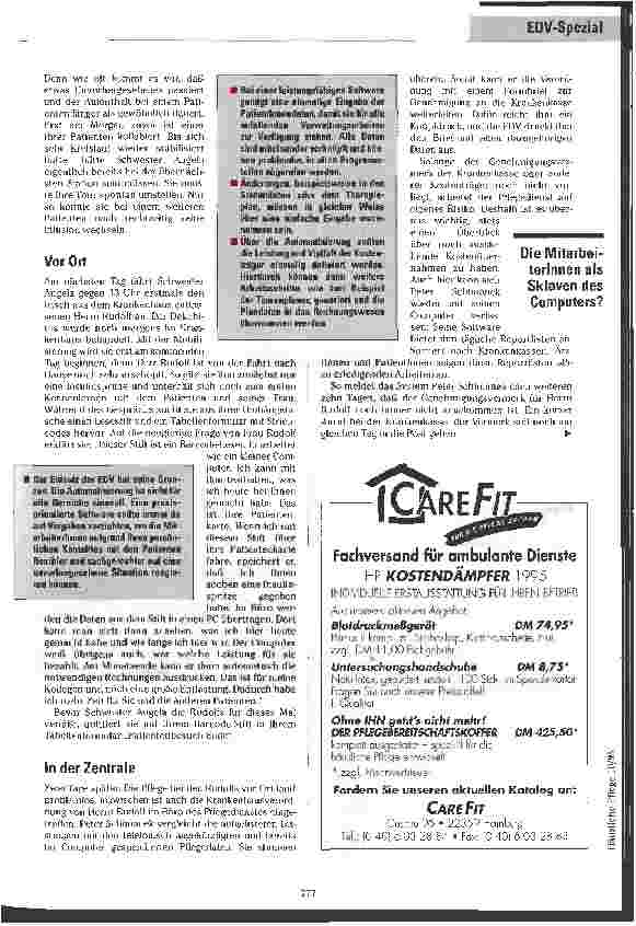 Vorschauseite 3: Im Dienste des Anwenders Anforderungen an die EDV für ambulante Dienste am praktischen Beispiel
