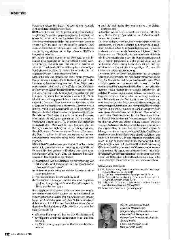 Vorschauseite 4: Medizintechnik-Management Zeit für einen Paradigmenwechsel vom Kostenzum Wertschöpfungsfaktor