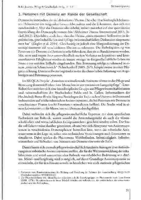 Vorschauseite 2: Personen mit Demenz und robotische Assistenzsysteme
