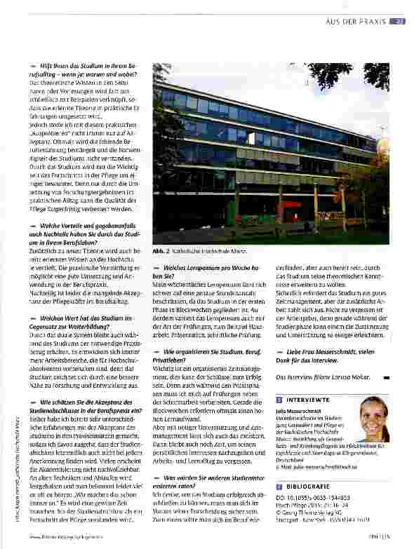 Vorschauseite 2: Gesundheit und Pflege an der Katholischen Hochschule Mainz