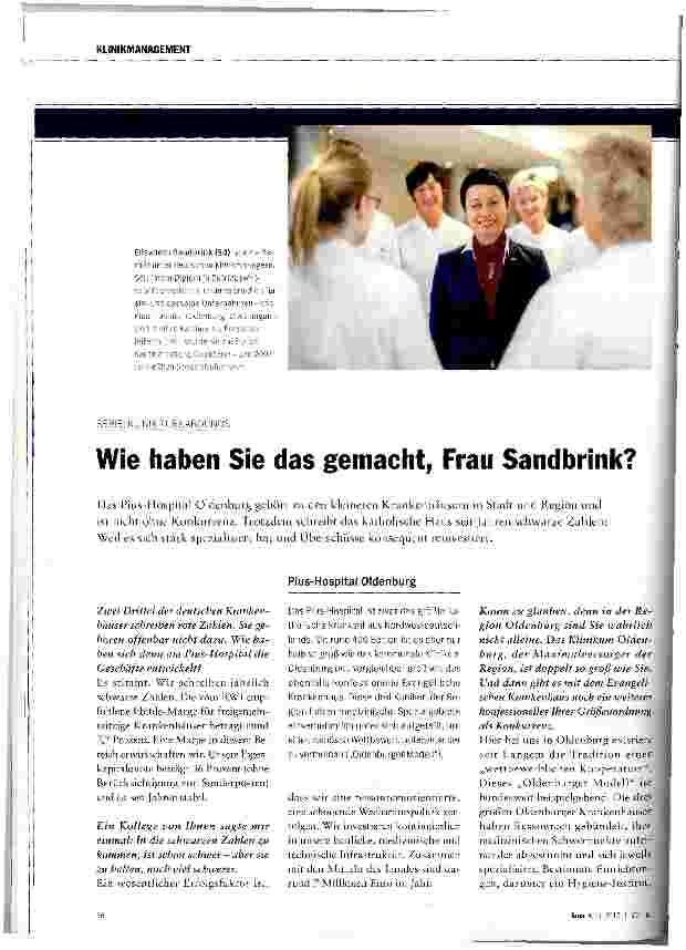 Vorschauseite 1: Wie haben Sie das gemacht, Frau Sandbrink?