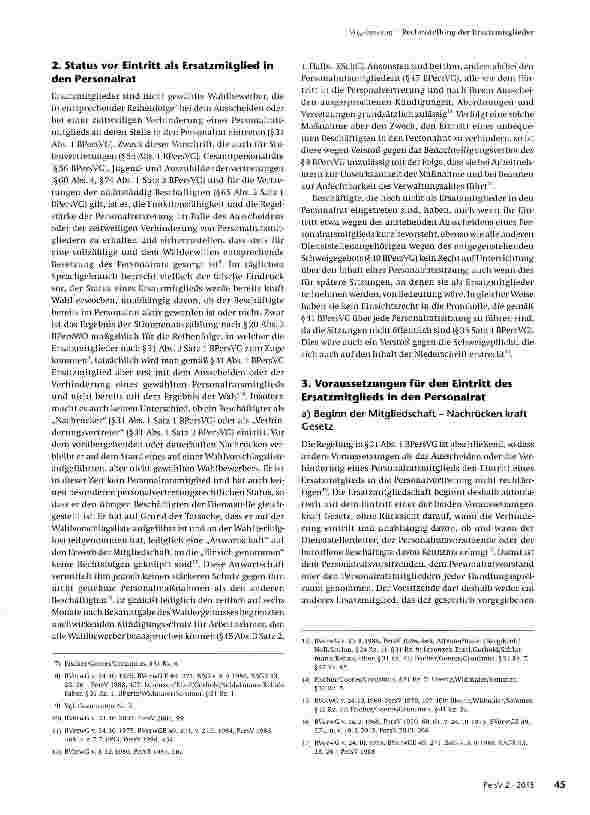 Vorschauseite 2: Rechtsstellung der Ersatzmitglieder