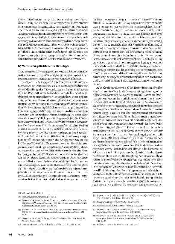 Vorschauseite 3: Rechtsstellung der Ersatzmitglieder