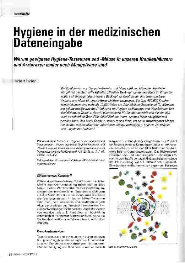 Vorschauseite 1: Hygiene in der medizinischen Dateneingabe