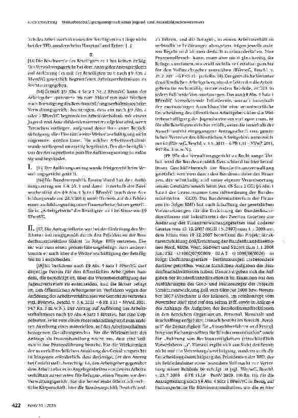 Vorschauseite 2: Weiterbeschäftigungsanspruch eines Jugendund Auszubildenden Vertreters