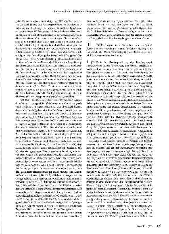 Vorschauseite 3: Weiterbeschäftigungsanspruch eines Jugendund Auszubildenden Vertreters