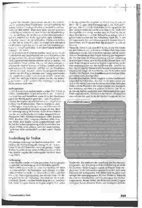 Vorschauseite 2: Ernährung als Intervention der Dekubitusprophylaxe und -behandiung: Auswirkungen auf dem Prüfstand