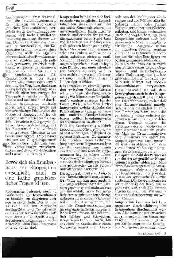 Vorschauseite 2: Kooperation macht stärker Praktische Hinweise zur Wahl und Verhalten der Kooperationspartner