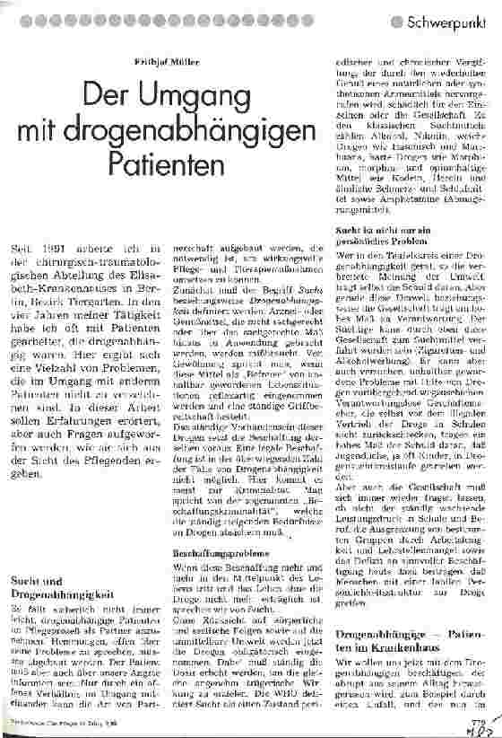 Vorschauseite 1: Der Umgang mit drogenabhängigen Patienten