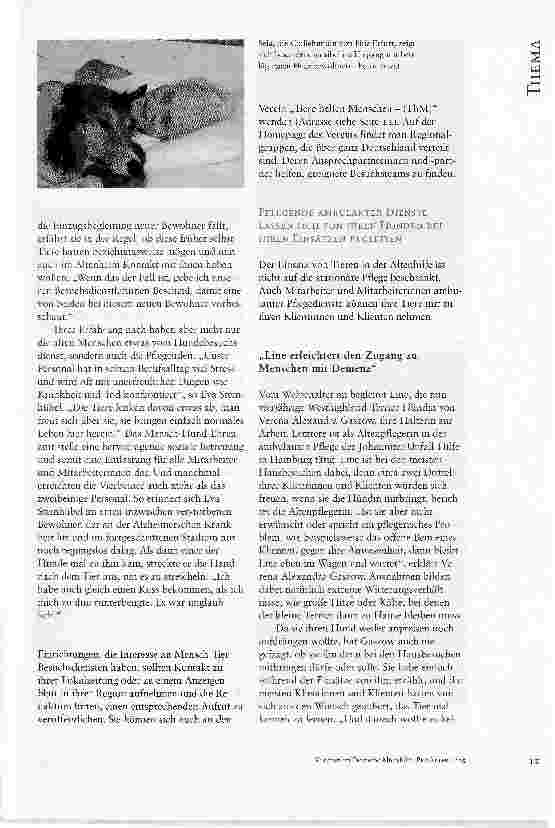 Vorschauseite 5: TIERISCH WAS LOS IN DEUTSCHLANDS ALTENHILFE-EINRICHTUNGEN?