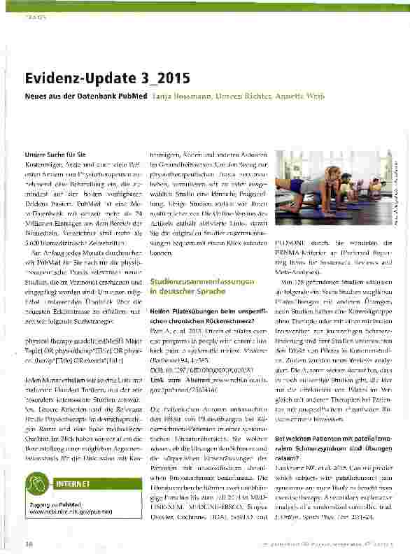 Vorschauseite 1: Evidenz-Update 3_2015