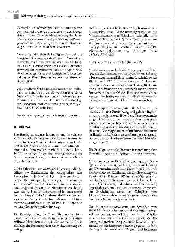 Vorschauseite 2: Zur Dienstplangestaltung in einem Universitätsklinikum