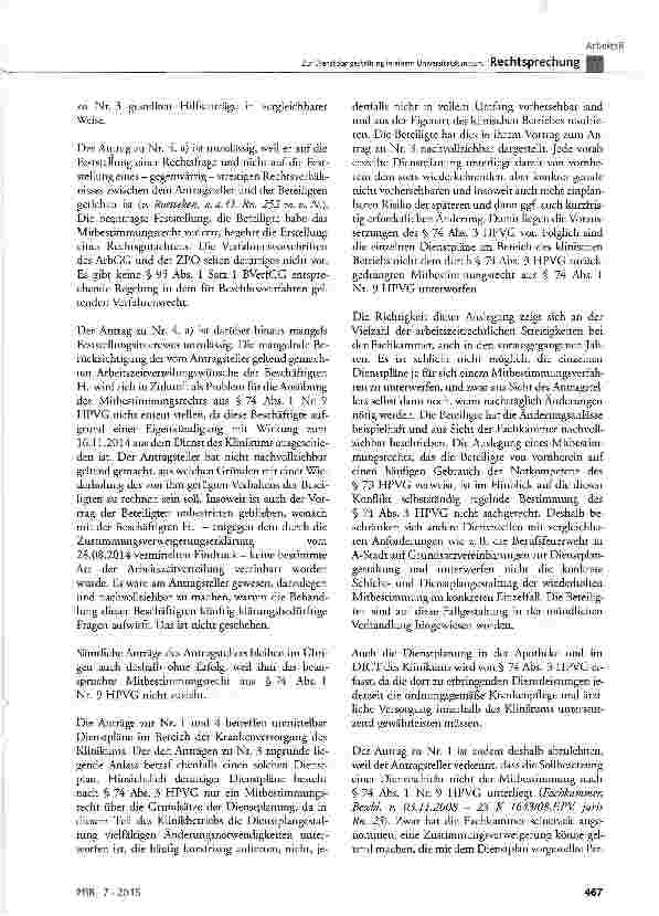Vorschauseite 5: Zur Dienstplangestaltung in einem Universitätsklinikum