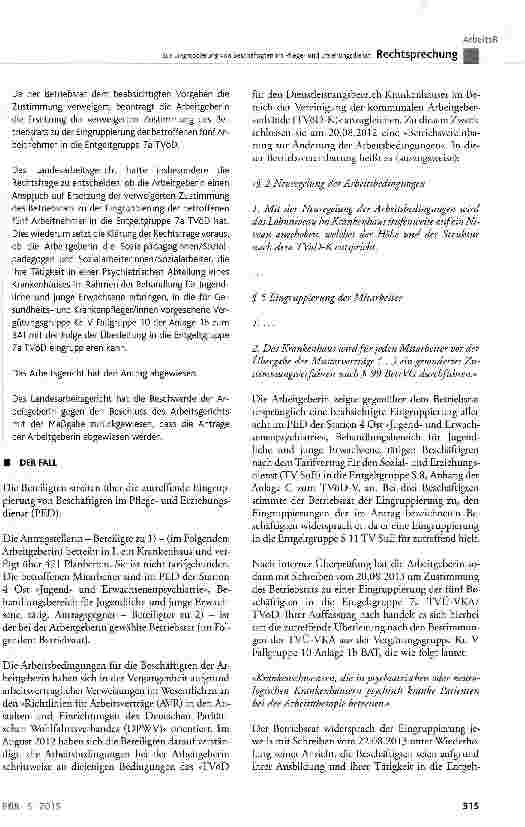 Vorschauseite 2: Zur Eingruppierung von Beschäftigten im Pflege-und Erziehungsdienst